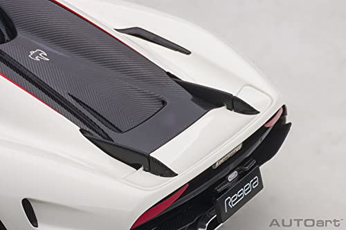 AUTOart 1/18 Scale Koenigsegg Regera White/Carbon Black/Red Finished Model 79027