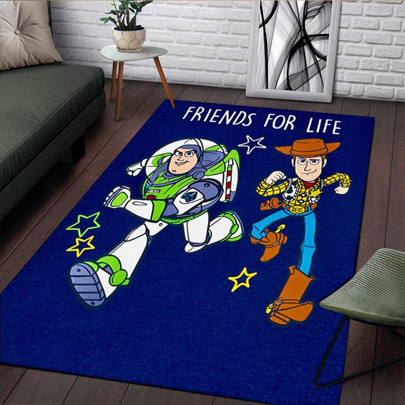 1pc Toy Story Pattern Area Rug Soft Flannel Floor Mat for Living Room,Office,Bedroom and Carpet,Sofa Coffee Table Floor Mat