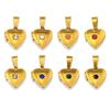 18K Gold-Plated Zirconia Heart Necklace Pendant with Birthstone, Stainless Steel, European & American Simple Design.