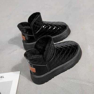 Snow Boots Women's 2025 New Foreign-style Short Boots Thickened Snow Cotton Shoes Winter Warm Velvet Bread Shoes