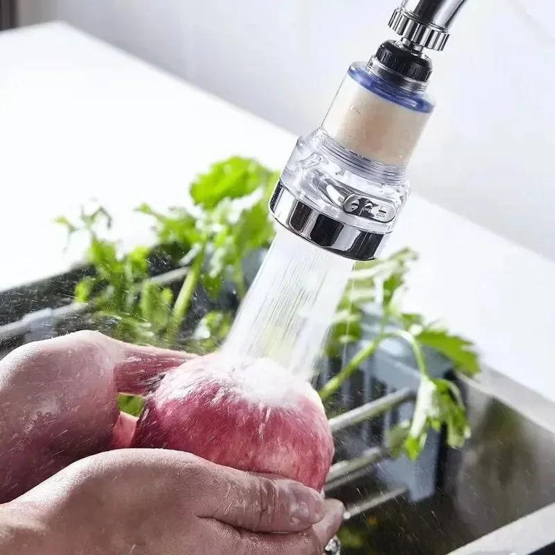 Kitchen Faucet Water Filter Pressurized Bubbler Chlorine & Heavy Metals Removal Hard Water Purifier with Basin Extender