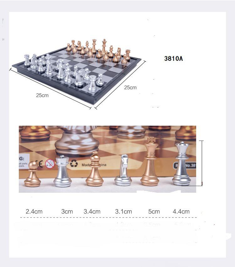 UB Union Magnetic Gold & Silver Folding Chess Set - Plastic Desktop Leisure Toy, Perfect Student Gift