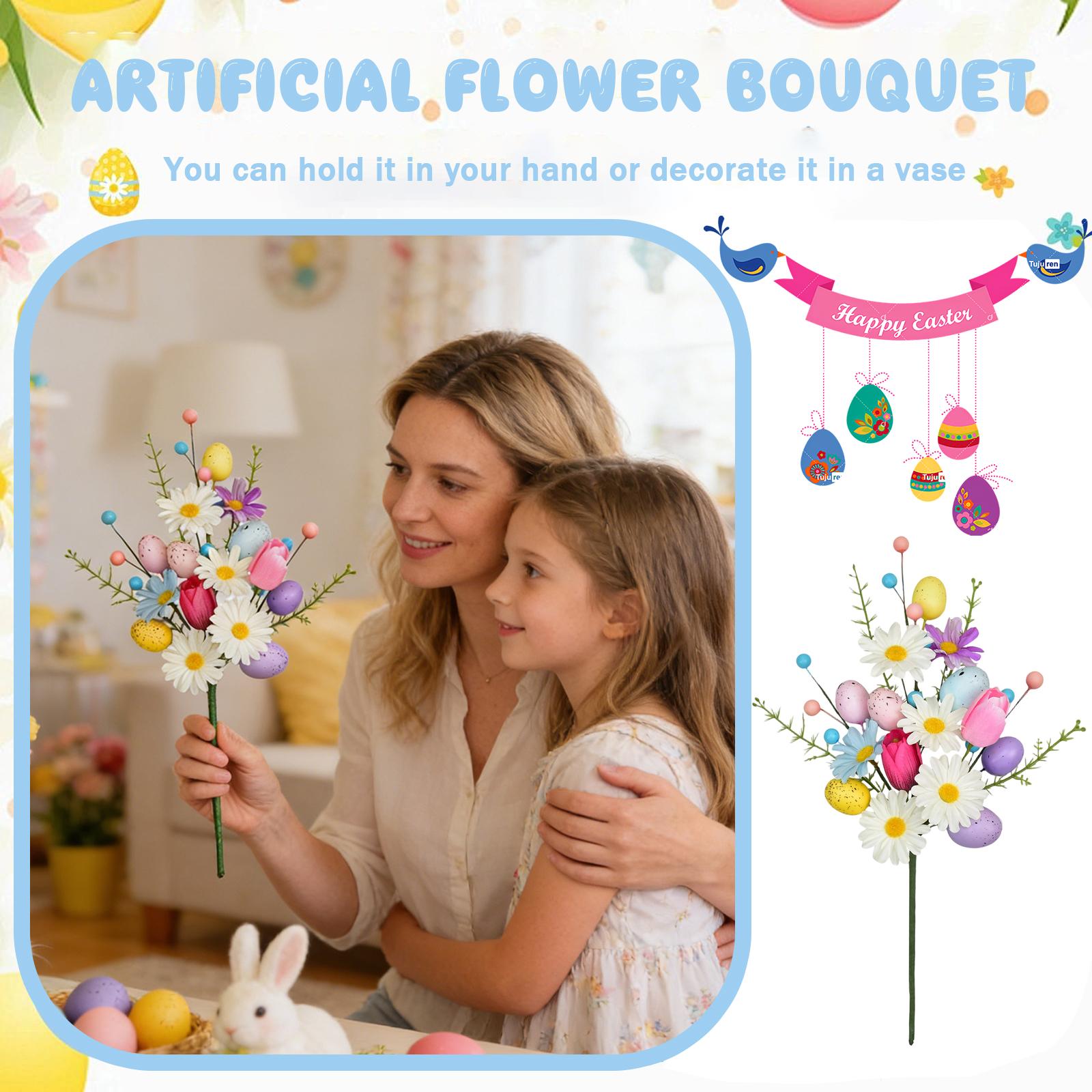Easter Artificial Flower Tulips And Egg Cuttings One Size