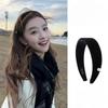 Vintage Black Velvet Pearl Hairband for High Forehead Headband To Enhance Face Shape Accessory