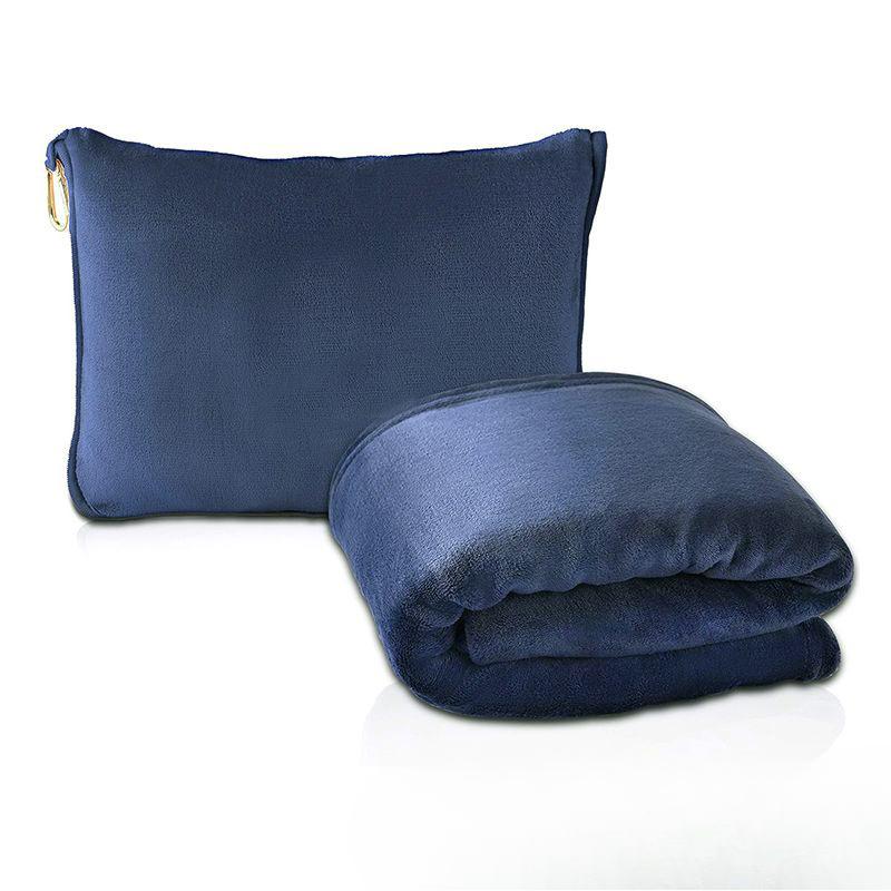 

Дорожное одеяло, подушка-обнимашка, 2 в 1, дорожная подушка и одеяло, набор для самолетов, пушистый, плюшевый, мягкий, удобный, толстый, легкий 127*152cm темно-синий