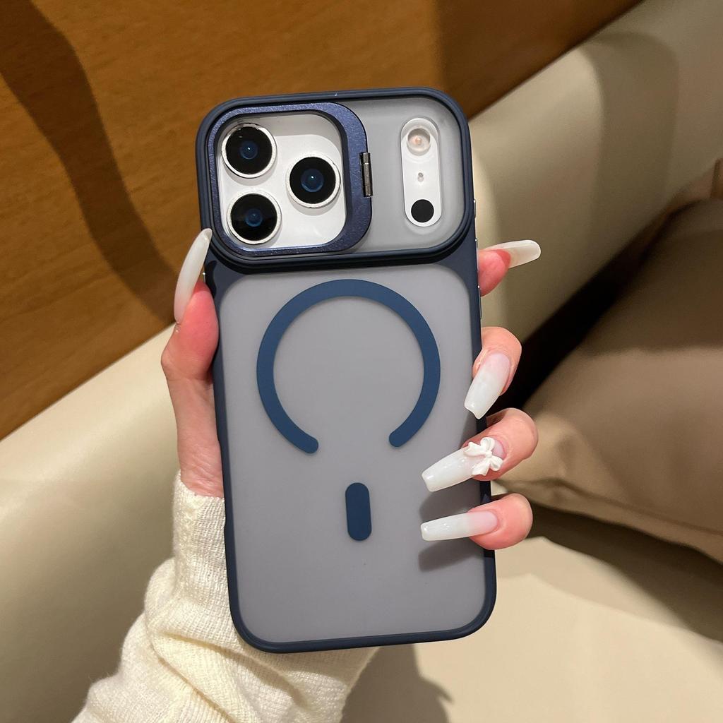 iPhone 17 Air Color-Block Hülle mit Hautgefühl, Metall-Kamerahalterung & Magnetischer Adsorption für Apple 16/15