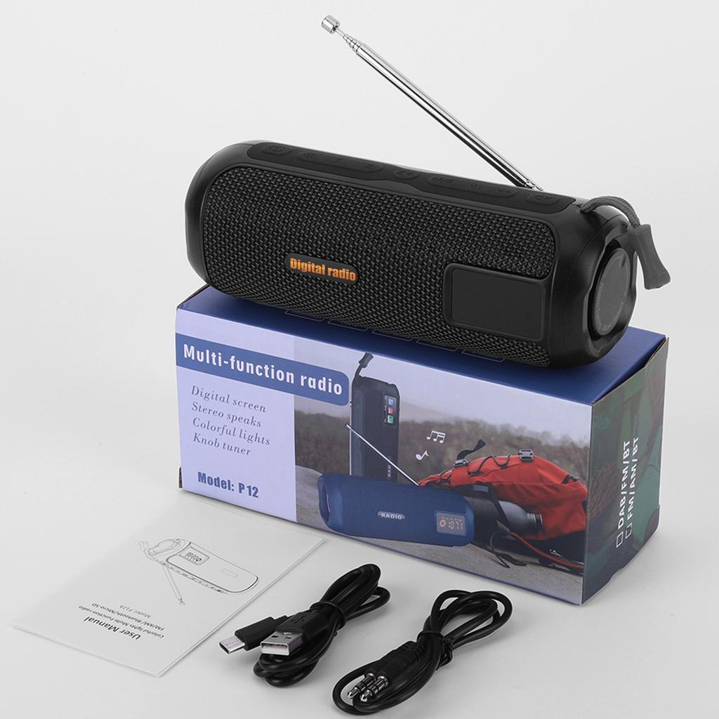 Wireless BT Speaker AM FM Radio Support TF Card Rechargeable Radio for Indoor Outdoor