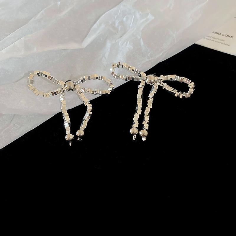 Diamond-set pearl double-sided earrings Korean ins temperament cold wind earrings fashion design earrings women