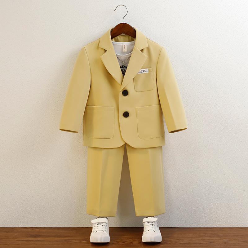 Dziecięcy Zestaw Casualowy Wiosna i Jesień Styl Koreański Chłopięca Marynarka na Imprezy dla Małych Dzieci Występ Gospodarza Ubranie Formalne