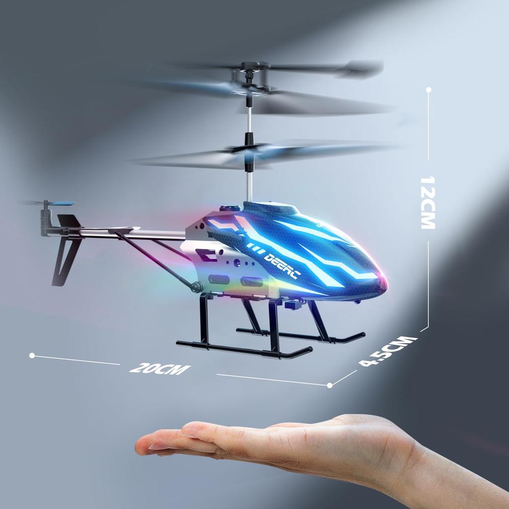 DEERC RC Helicopter with Upgraded Indoor Toy for 2 Flight Altitude Emergency Gift for Boys and School Kindergarten Entrance Certified In Japan 7-Color