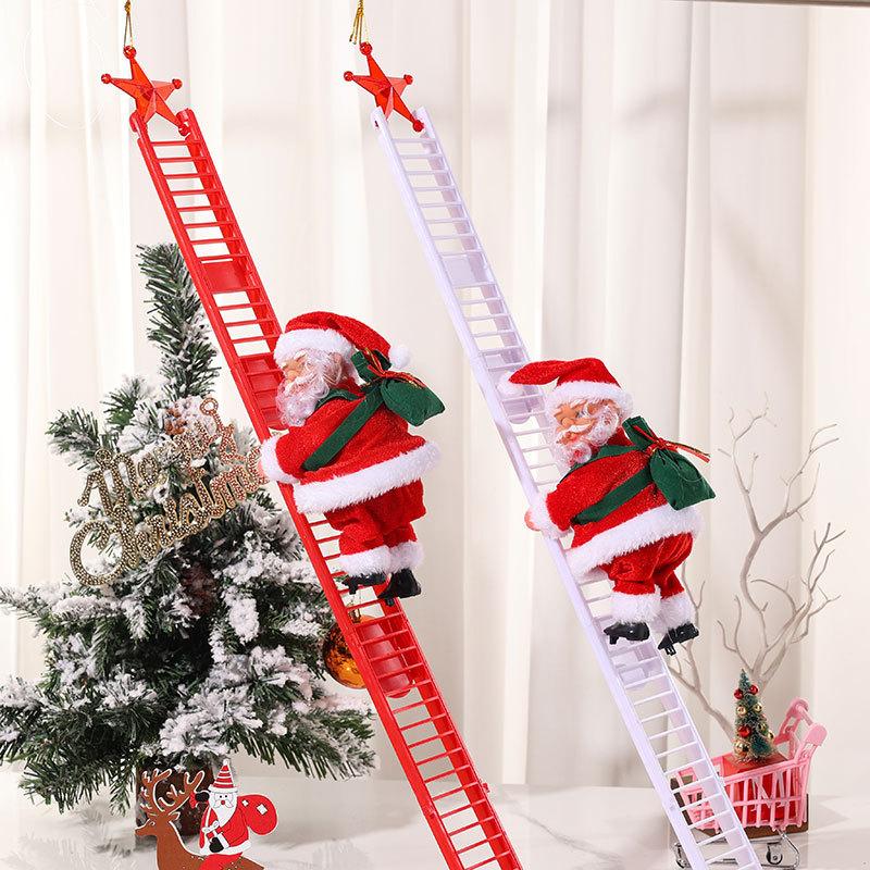 Christmas Electric Music Climbing Beads Climbing Ladder Santa Claus Doll Children's Toys Christmas Gifts