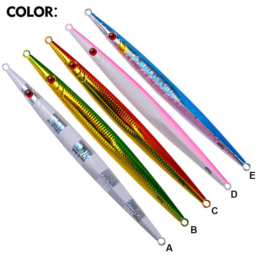 Lure Iron Plate Jig Sea Fishing Long Bar Quick Draw Iron Plate Lead Fish 60-400g Quick Sink Slow Shake Night Glow Iron Plate