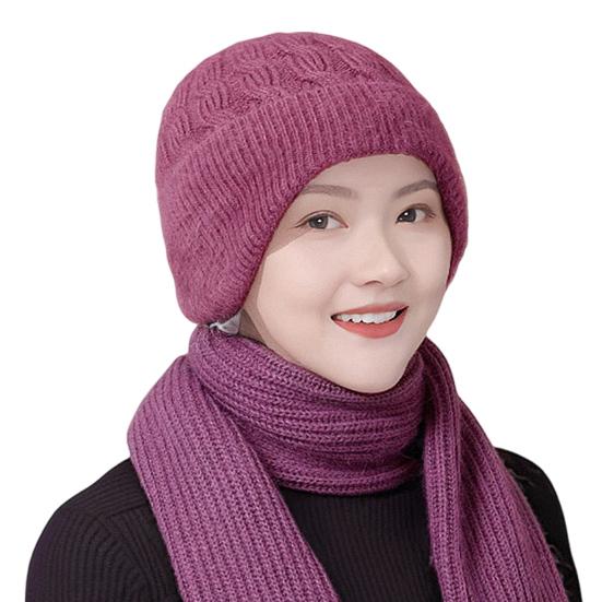 

2 шт./компл. Унисекс Зимняя шапка и шарф Набор Толстая плюшевая подкладка Защита ушей Защита от холода Шапка-бини Унисекс Защита шеи Для улицы Лыжи