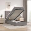 Ottoman Bed with Mattress and Headboard Taupe 100 X 200 Cm Fabric