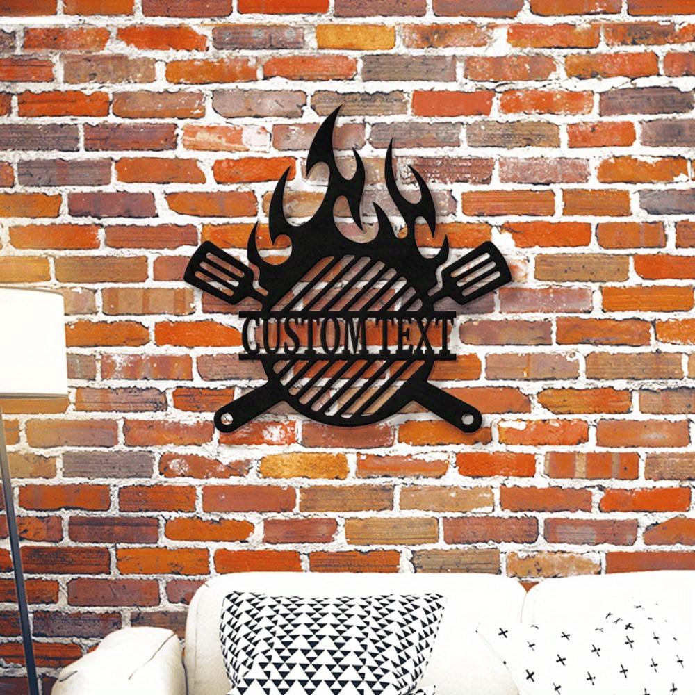 Arte de Pared de Metal Regalo para Barbacoa Decoración de Maestro Parrillero Señal para Cocina Exterior