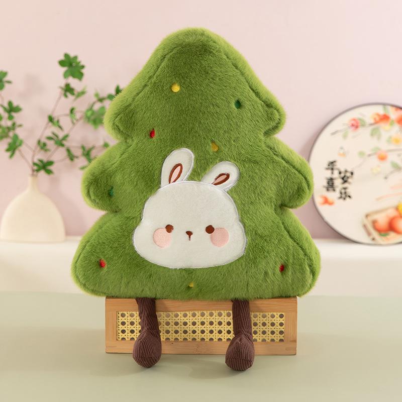 Plush Christmas Tree Hug Pillow Creative Stuffed Animal for Kids Birthday Xmas Gift Living Room Decor Toy Doll for Girls and