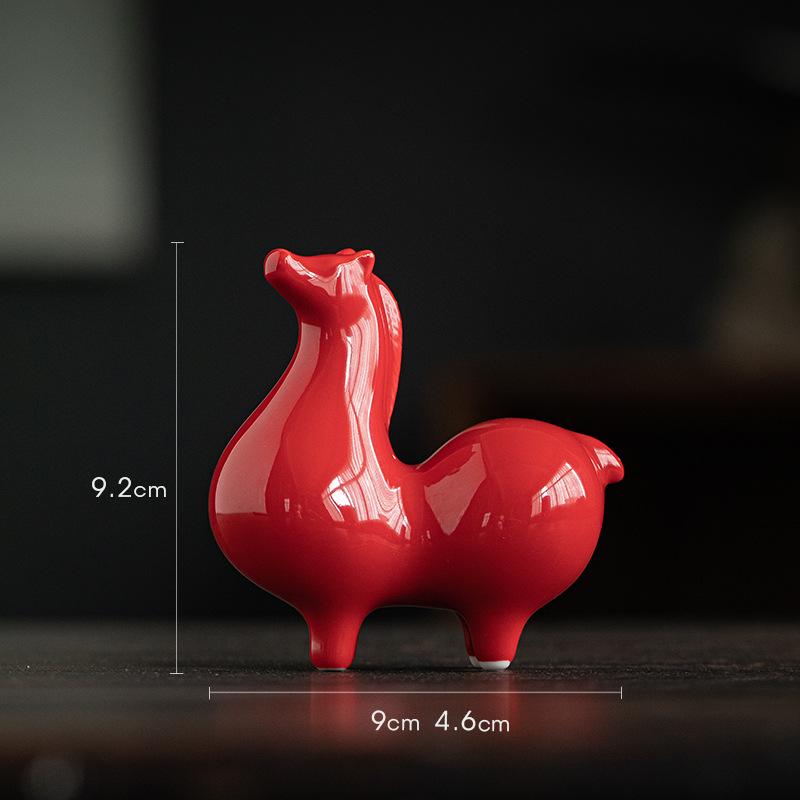 Xianci Tang Horse Figurine: New Chinese Style Ceramic Zodiac Decor for Living Room
