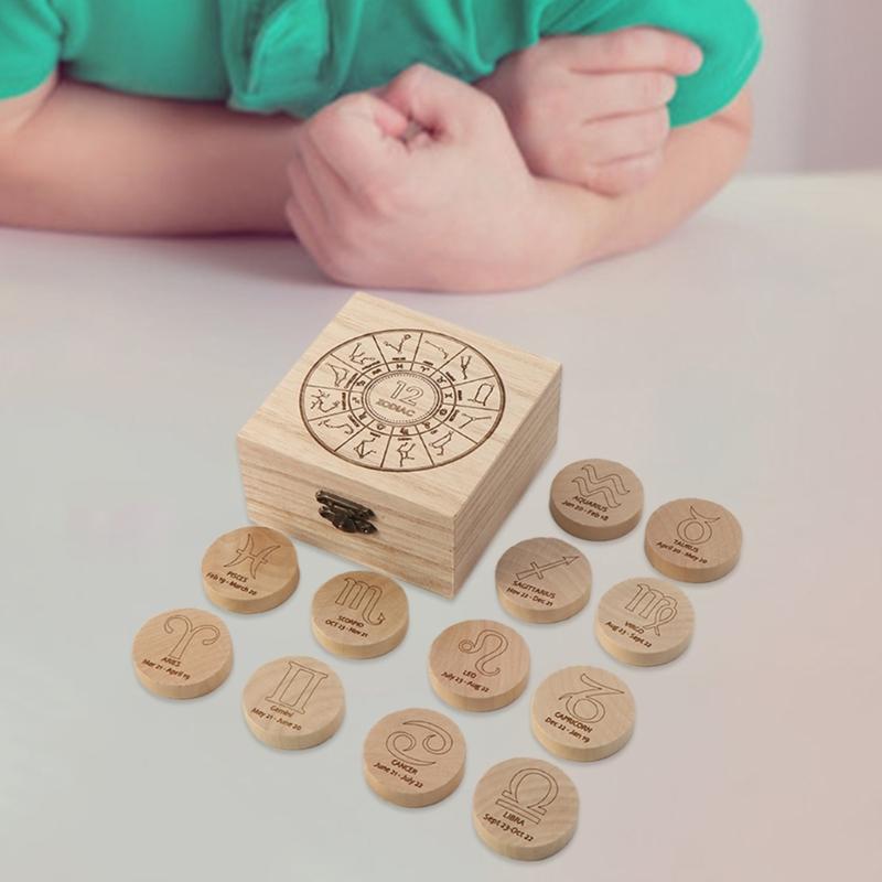 Hexendekoration Hexen Heimdeko-Kits Meditation Holz Runen Heilkristallsteine Set Hexenrune Rune Holzrunensteine Set