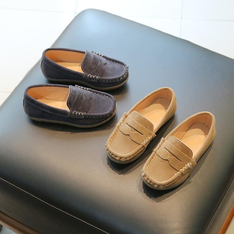 Boys' Peas Shoes Flannel Small Leather Shoes Spring and Autumn Fashion Soft-soled Children's Shoes Casual Shoes