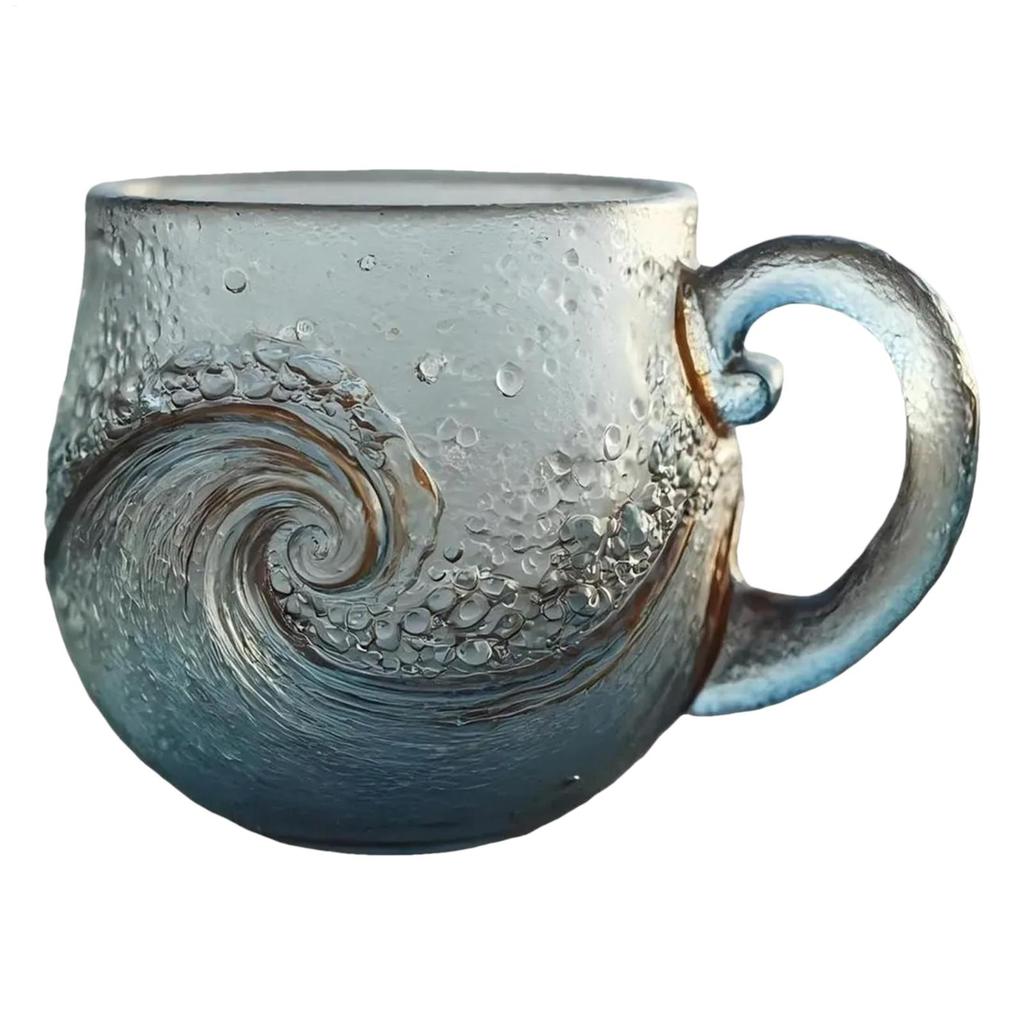 Wave Glass Handle Coffee Milk Mug Juice Whiskey Water Cup Drinking Utensils Home Party Picnic Tea Tools Festival Gifts