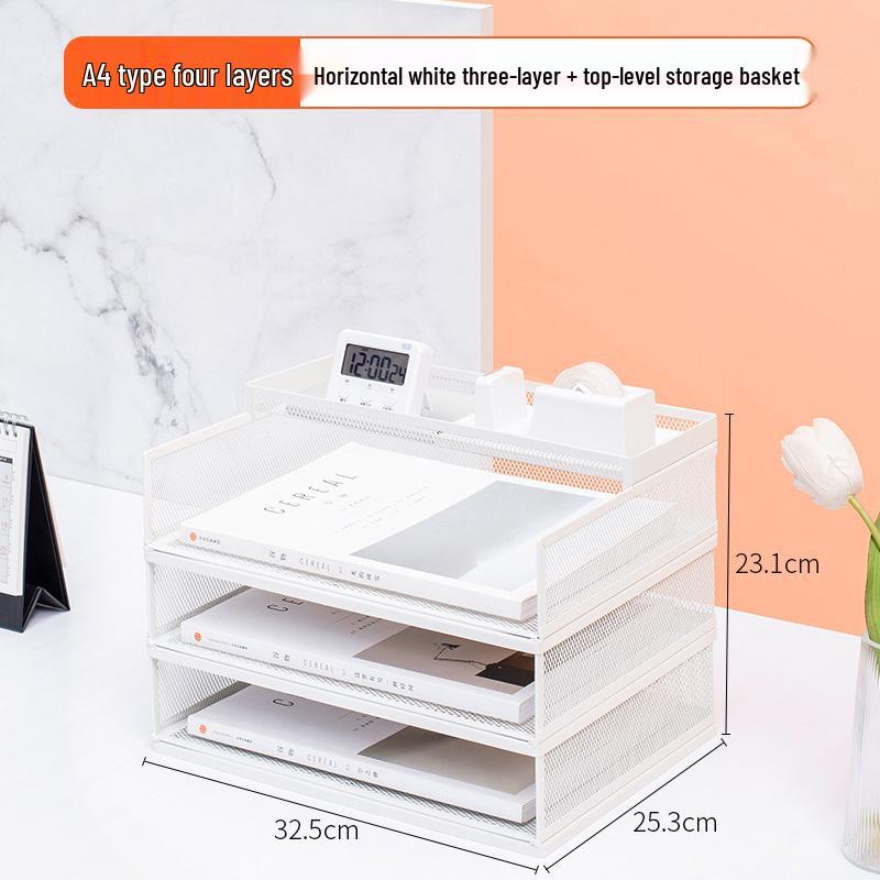 A3A4 Metal File Holder & Multi-layer Office Storage Rack