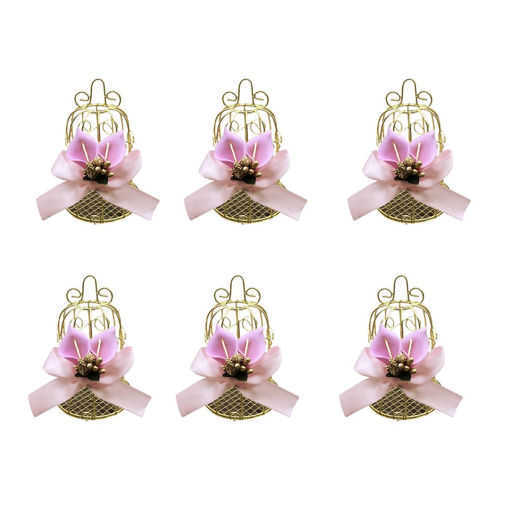 Pack of 6 Hollow Birdcage Iron Candy Box Jewelry Small Item Holder Exquisite Craftsmanship for Storing Small Accessories