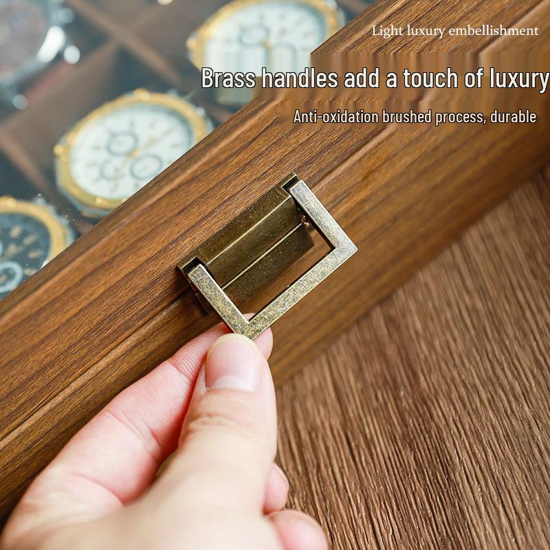 Eleganckie pudełko na zegarki z orzecha włoskiego: Wysoka pojemność, wykwintny design do użytku domowego