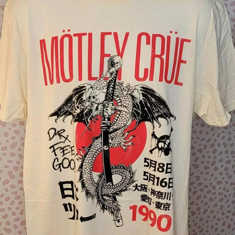 

Motley Crue Dr. Feelgood 1990 Japan Tour White Unisex Shirt Men Women S5XL Unisex T-Shirt XXXL