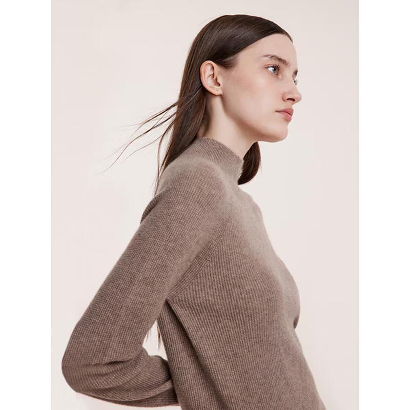 GOELIA 100% Cashmere Mock Neck Seamless Sweater
