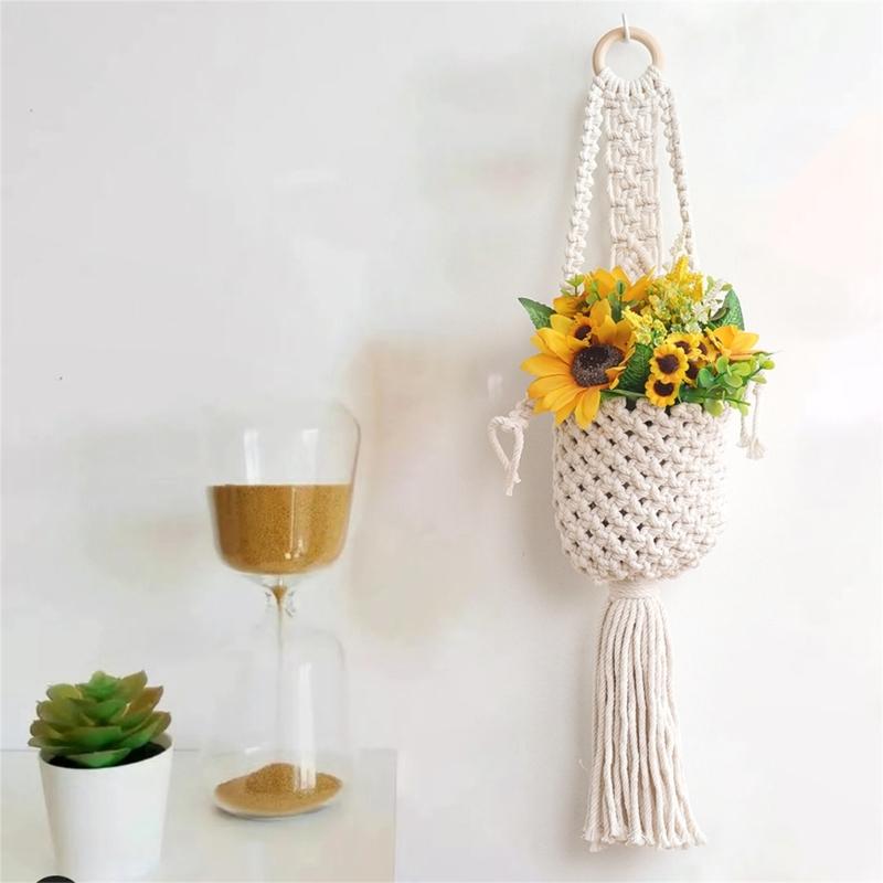 Plant Hanger Indoor Hanging Plant Basket Decorative Flowers Holder Stand for Indoor Outdoor Home Hanging Decorations
