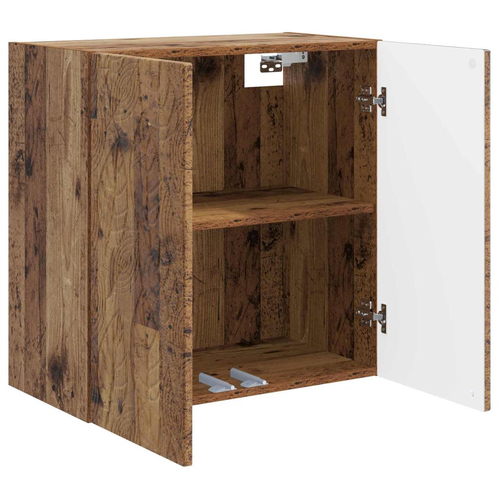Wall Mounted Cabinet In Reclaimed Wood Look 59 X 31 X 60 Cm Engineered Wood