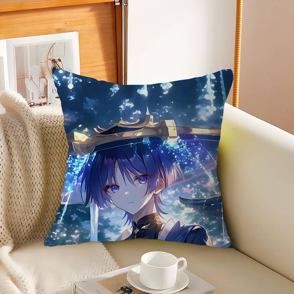 

Подушки з Genshin Impact Scaramouche Мультяшні Декоративні для Дивана Домашні Двосторонній Друк Короткий Плюш Мила Наволочка 24x24Inch