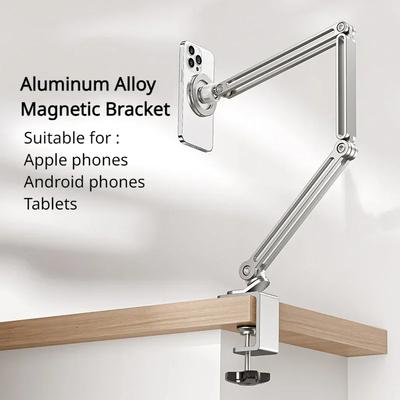 Adjustable Mobile Phone Stand Alloy Aluminum Phone Holder Magnetic Cellphone Bracket Support