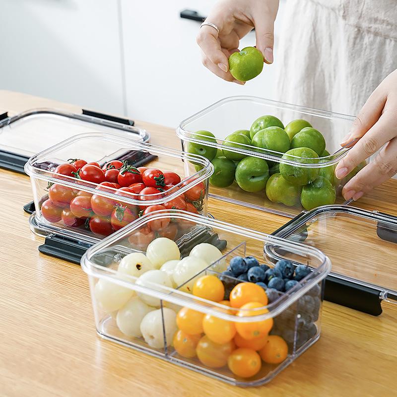 Transparent Food-Grade Refrigerator Storage Box for Fresh Produce and Lunches