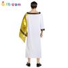 Elegant Halloween Costume Couple Outfit Egyptian Greek Gold Cloak For Stage Performances