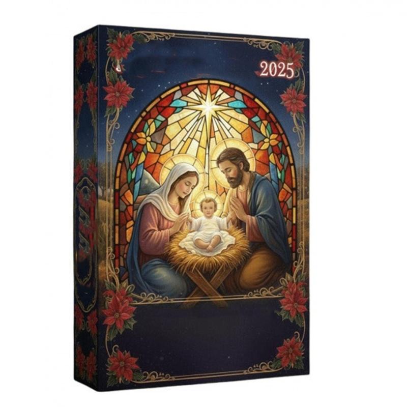 2025 Christmas Advent Calendar Includes 24 Bible Verse Oament Nativity Scene Advent Calendar for Holiday Decoration