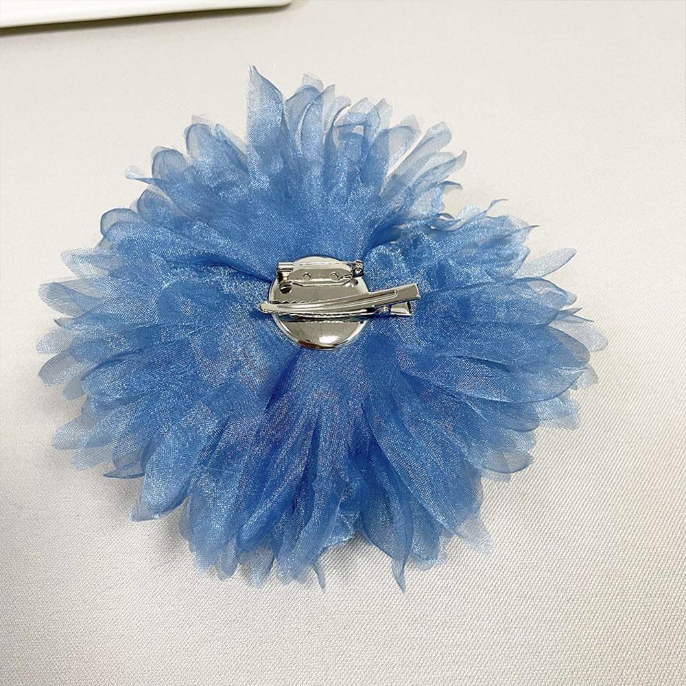 Handmade Lace Flower Brooch Clothing Dress Neck Decoration Irregular Organza Chest Flower Sewing Applique Accessories