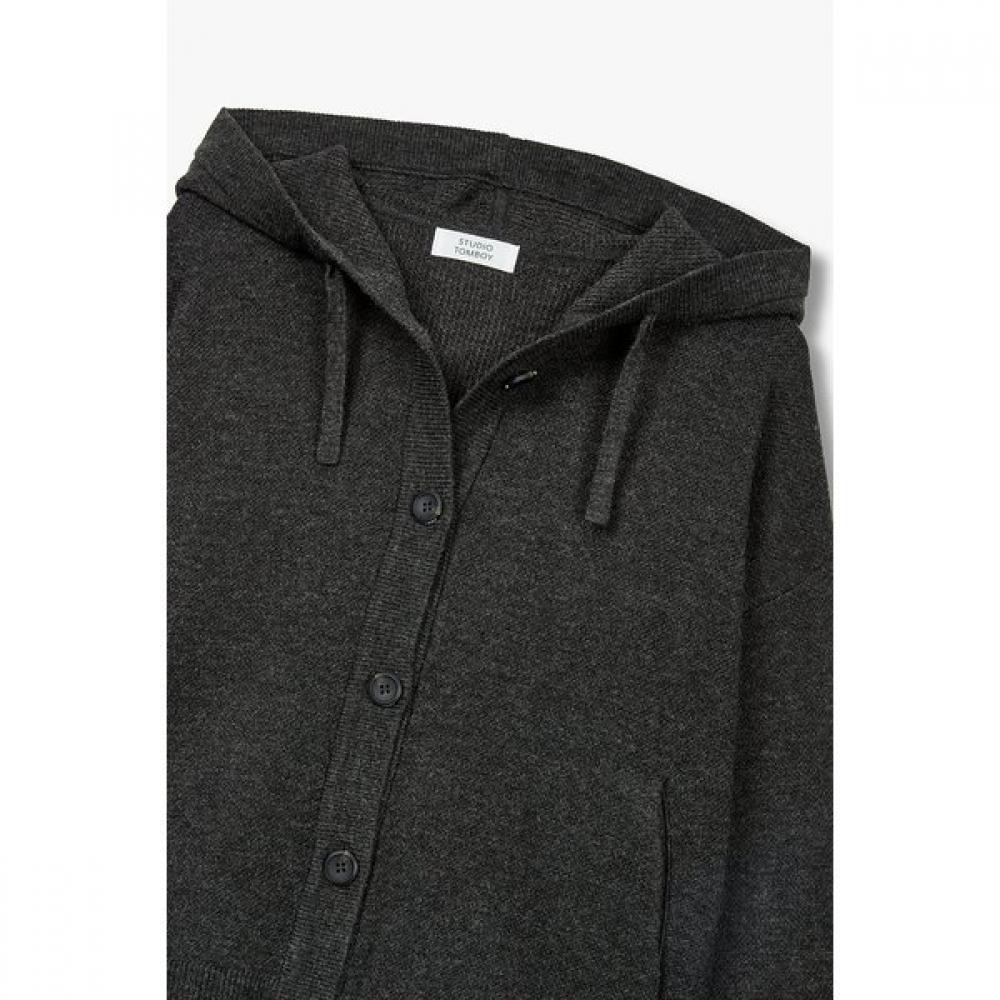 Studio Tomboy Button Up Hooded Cardigan 9176451983