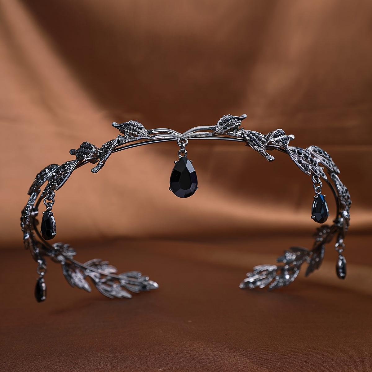 

Винтажная фея корона тиары хрустальные листья эльф тиара бандана аксессуары для волос для женщин бижутерия для волос