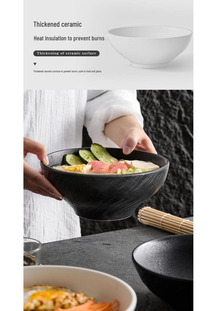 Matt keramikskål: Minimalistisk Stor Skål för Ris, Sallad, Soppa eller Nudlar i Vitt.