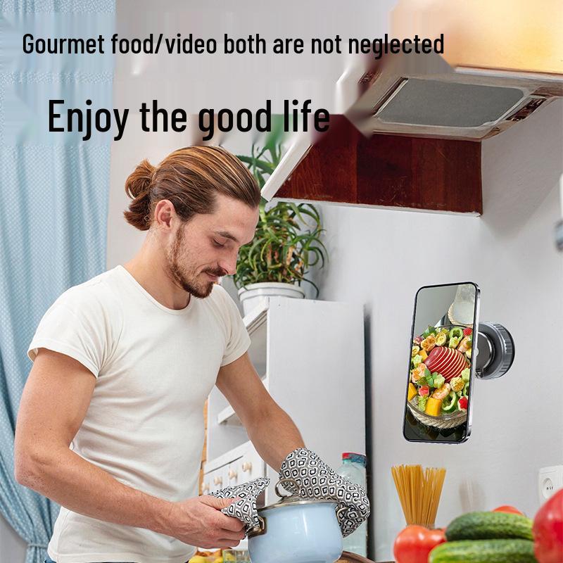 Magnetic Phone Holder with 360° Rotation: Foldable Suction Stand for Car & Desktop Navigation