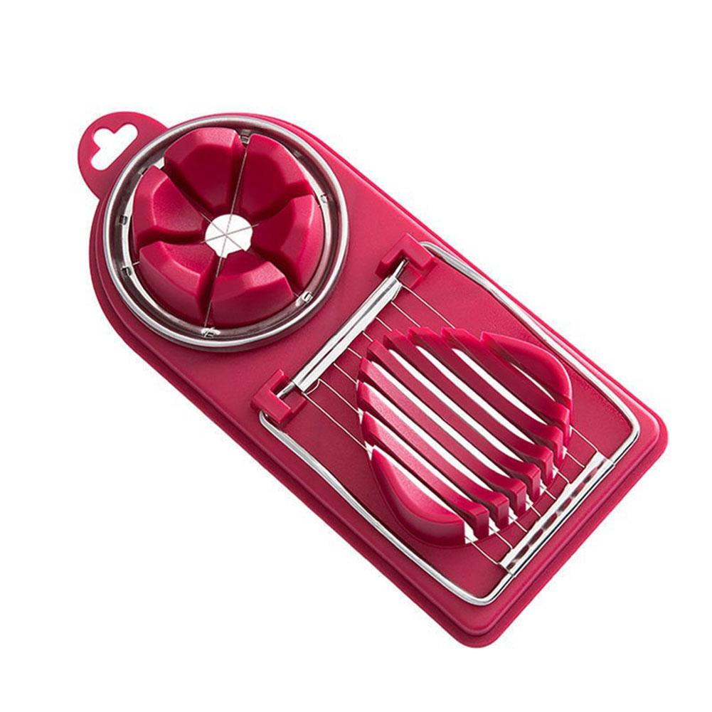 Multifunctional PP Base Egg Cutter 2-in-1 Stainless Steel Wire Pull Egg Cutter for Hanging High-quality Kitchen Accessory Tools