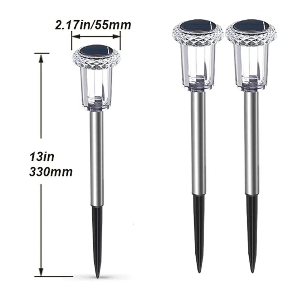 Solar Powered Stainless Steel Garden Lights Waterproof Outdoor Pathway Lighting Auto On/Off Landscape Yard Decor Solar Power