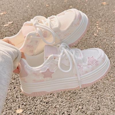 New Breathable Women's Shoes Versatile Thick-soled Casual Sports Board Shoes