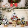 Small Tabletop Festival Display Tree Plush Trimmed Miniature Christmas Tree Festival Table Ornament for Home Decors