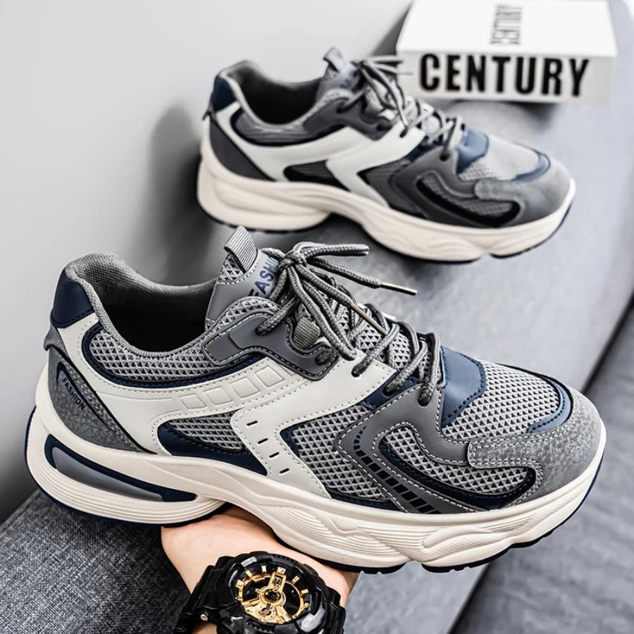 2025 Trendy Thick-soled, Height-increasing, Two-tone Mesh, Breathable and Comfortable Men's Large-sized Running Shoes for Men
