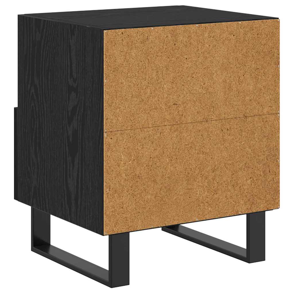 Nightstand Black Oak Effect 40 X 35 X 47.5 Cm Particleboard