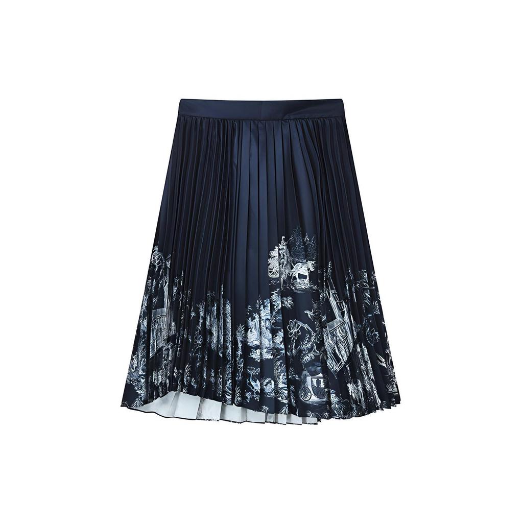 Fila Loose Printed Pleated Midi Skirt Autumn Collection Women Bottoms F11W238307F-ZA