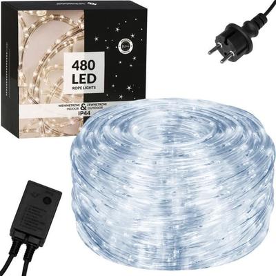Lyskæde - SPRINGOS - 480 LED - 21,5 meter - 8-funktioners timer - IP44 kold hvid
