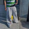 European and American Double Waisted Embroidered Street Folding Couple Sweatpants